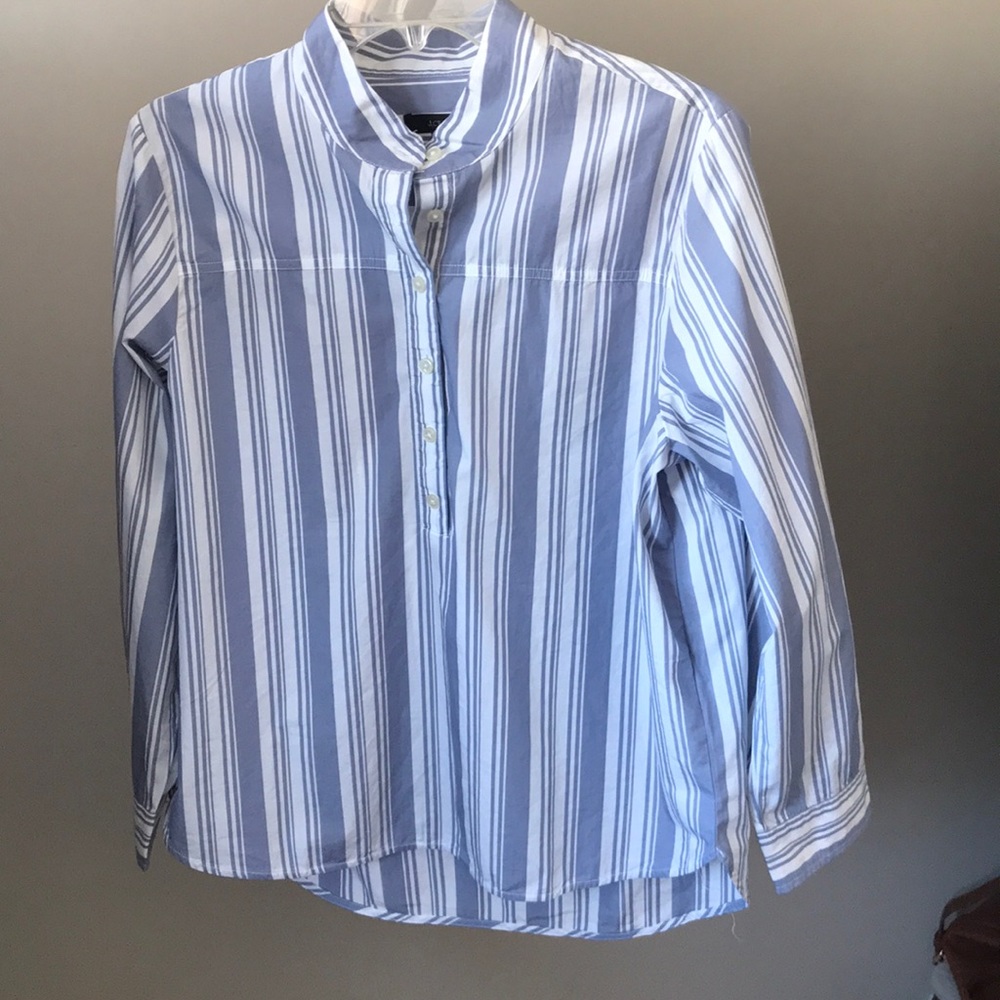 Blue and white striped popover- Size 12